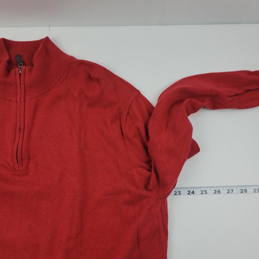Jos A Bank signature collection quarter zip sweater mens pima Large red Mens 434 - Picture 6 of 10